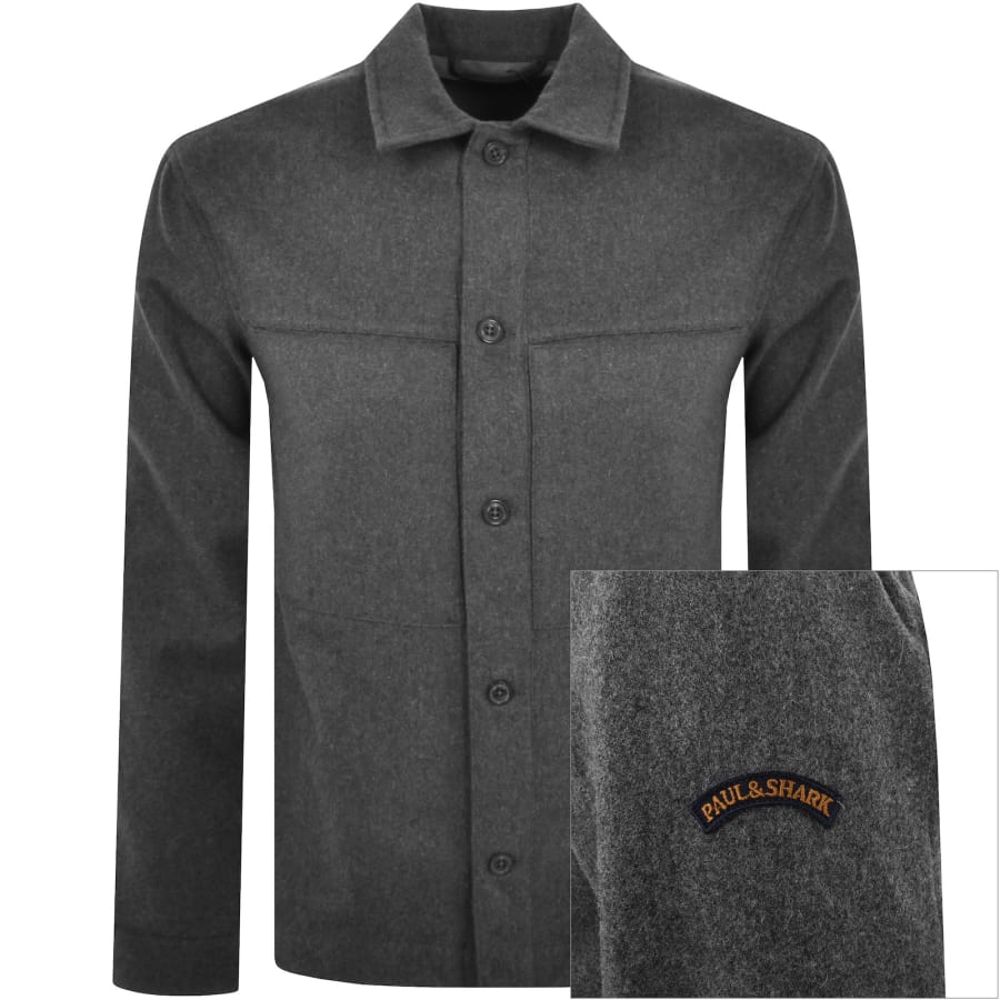 Paul And Shark Wool Overshirt Grey Mainline Menswear